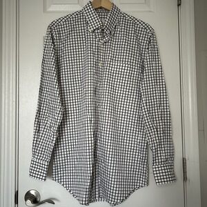 Peter Millar Nanoluxe Easy Care Cotton Long Sleeve Button Up Checker Print Shirt